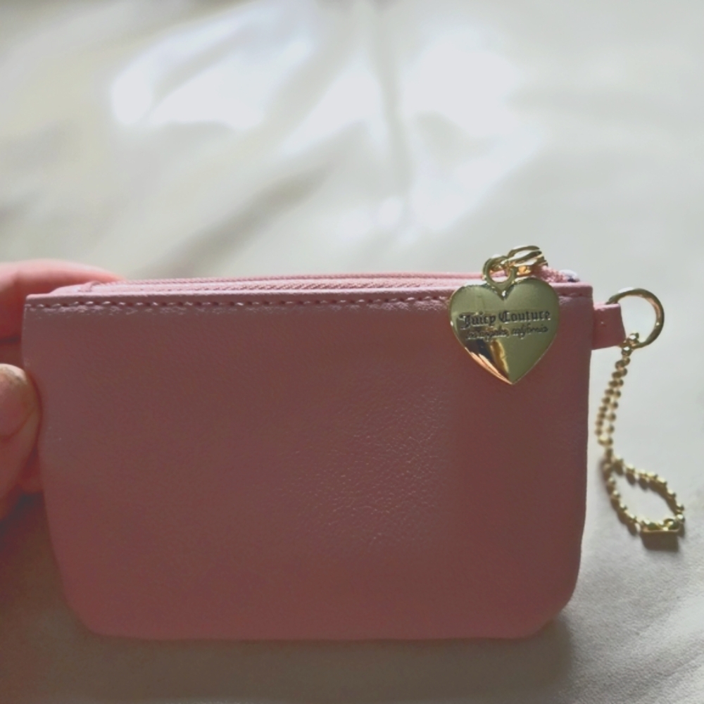 Juicy Couture Sm Coin Purse Keyring Key Chain Pale Pink Blush Bag